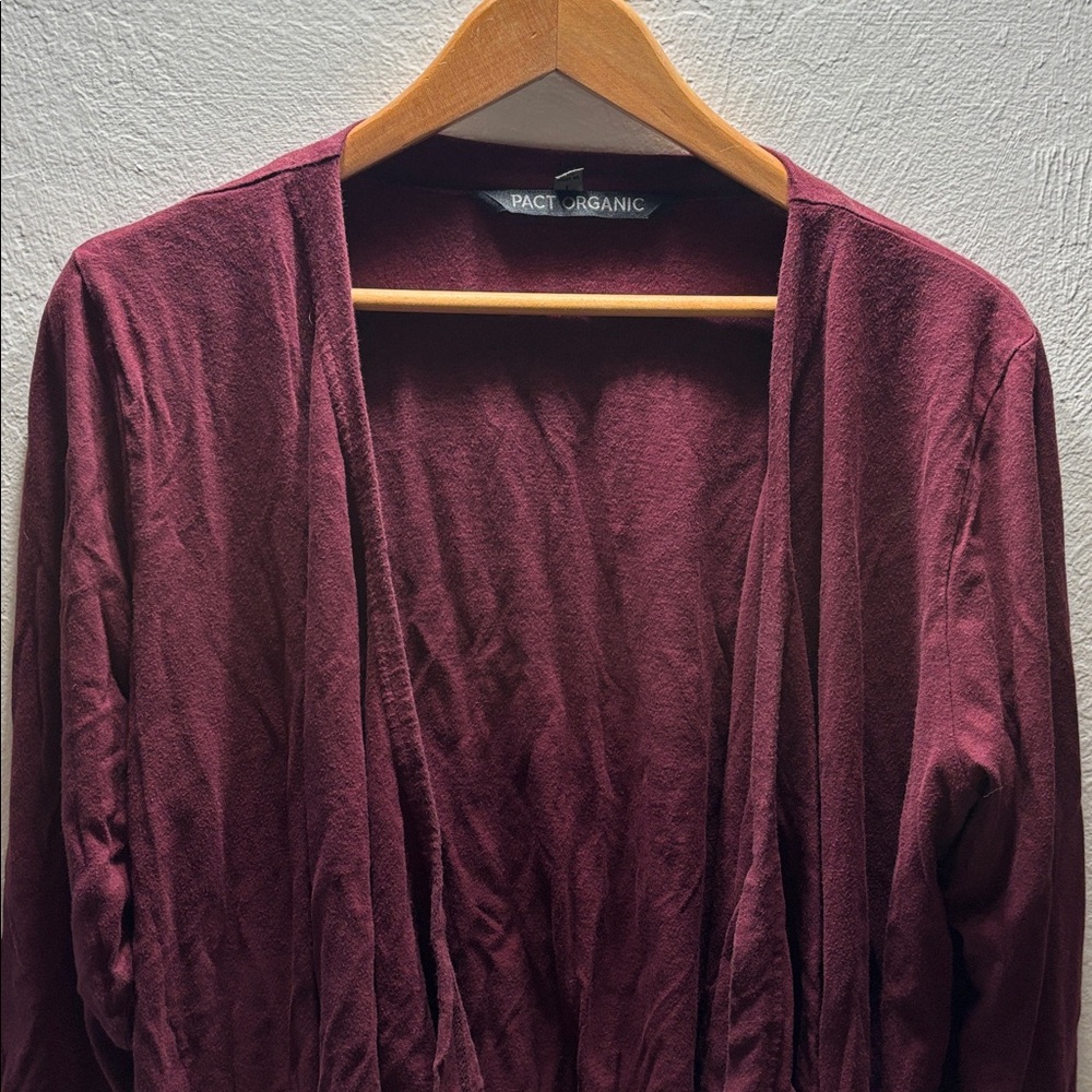 Pact Organic - Size L - Lightweight Organic Cotton Waterfall Drape Cardigan NWT